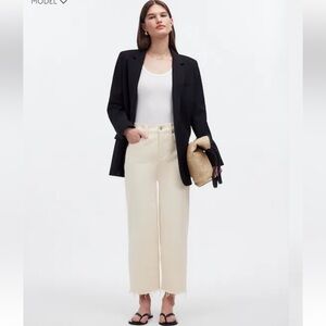 Madewell Perfect Vintage Wide Leg Crop Jean Sz 33 Ecru